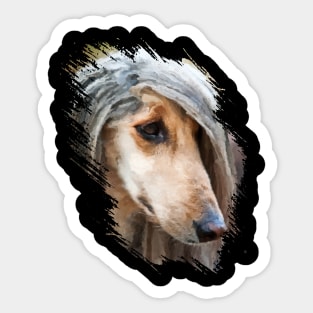 Afghan Hound Portrait Sticker